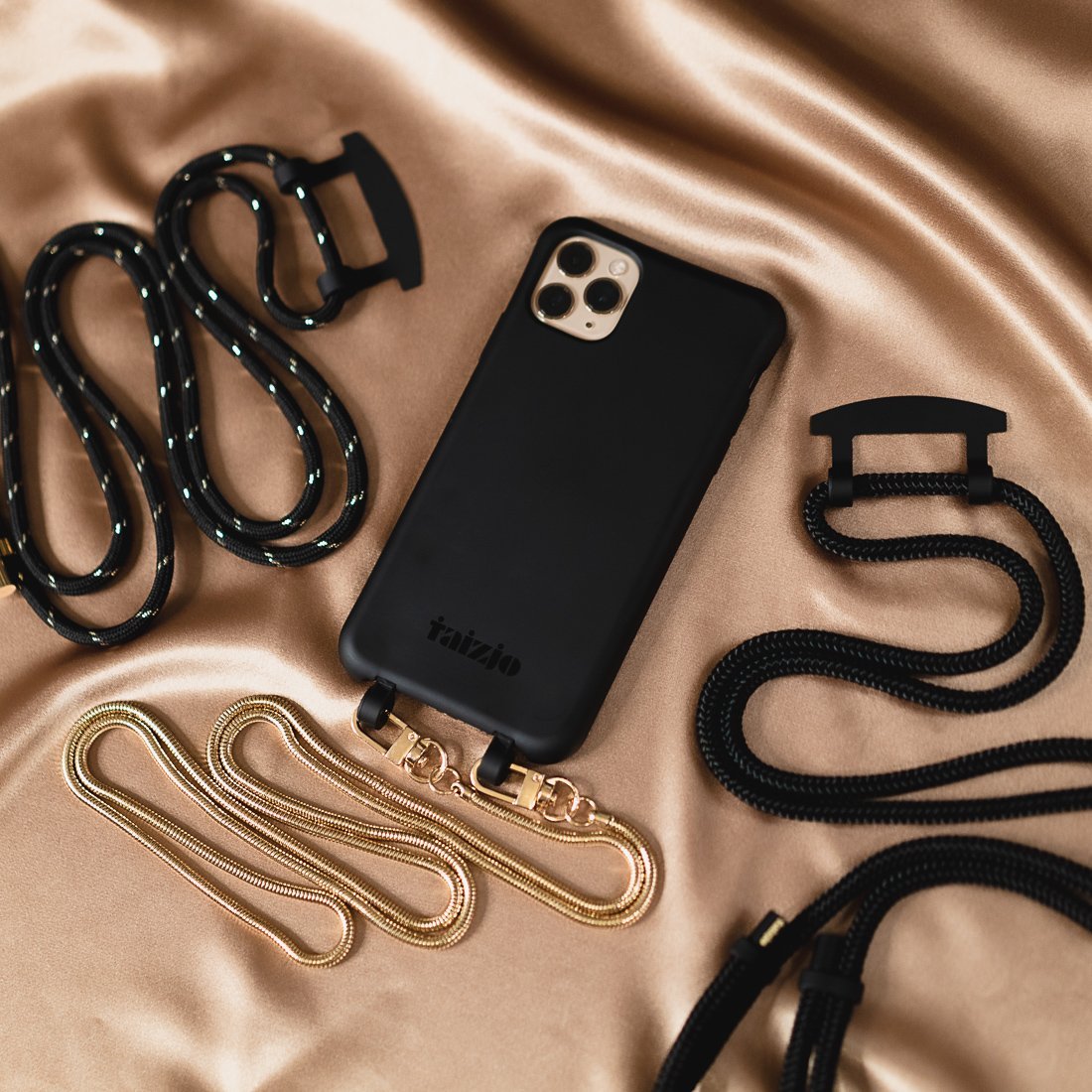 Crossbody phone sling necklace case with chain