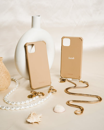 SANDLUX 2.0 Interchangeable Detachable Crossbody Phone Case in Sand/Nude/Taupe/Beige Tech Accessories with Shockproof Corner Guards for Apple iPhone and Samsung Galaxy, Available for iPhone 13 Pro Max, iPhone 13 Pro and iPhone 13 - Taizjo